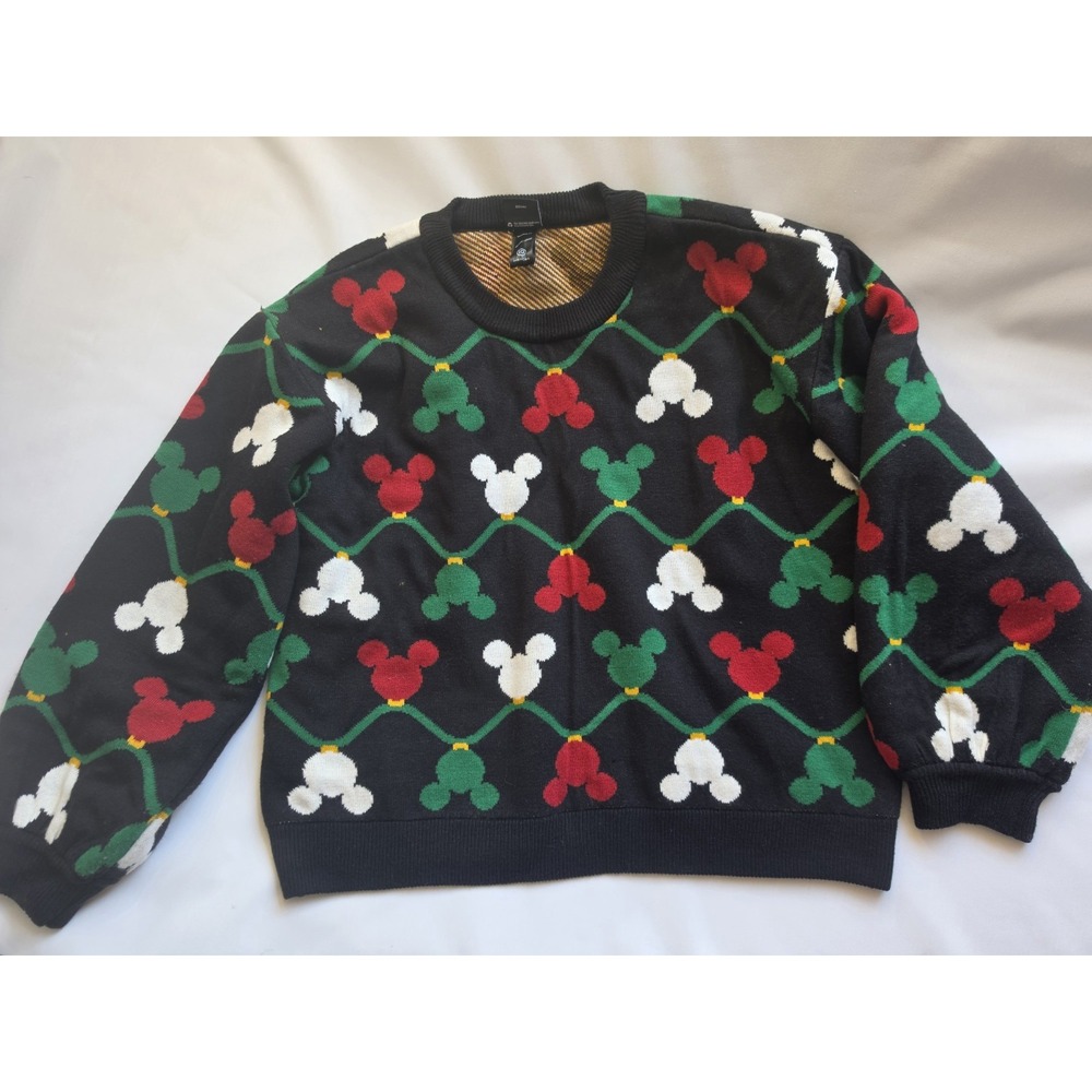 Disney Her Universe Mickey Mouse Christmas Lights Ugly Sweater Women L Holiday